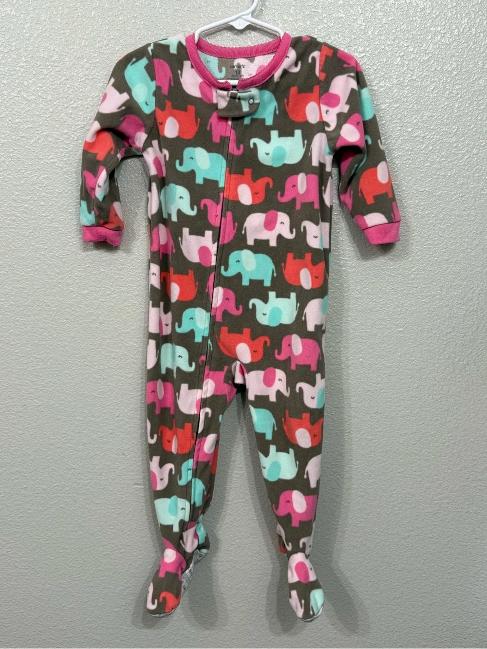 Carter’s Elephant Fleece Footie Pajamas 18M 🐘